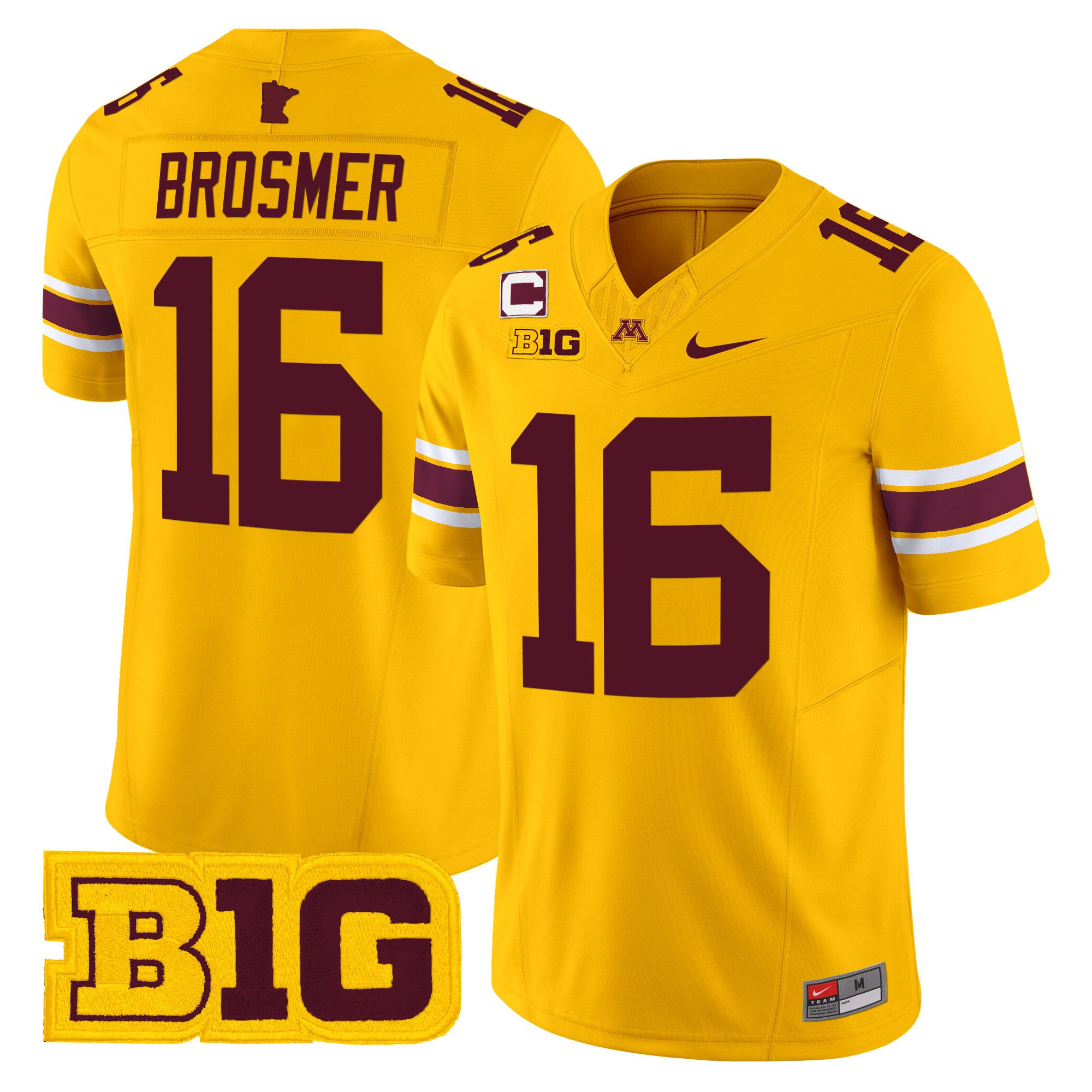 Men Minnesota Golden Gophers #16 Brosmer Yellow Nike 2024 Vapor Limited NCAA Jersey style 1->more ncaa teams->NCAA Jersey